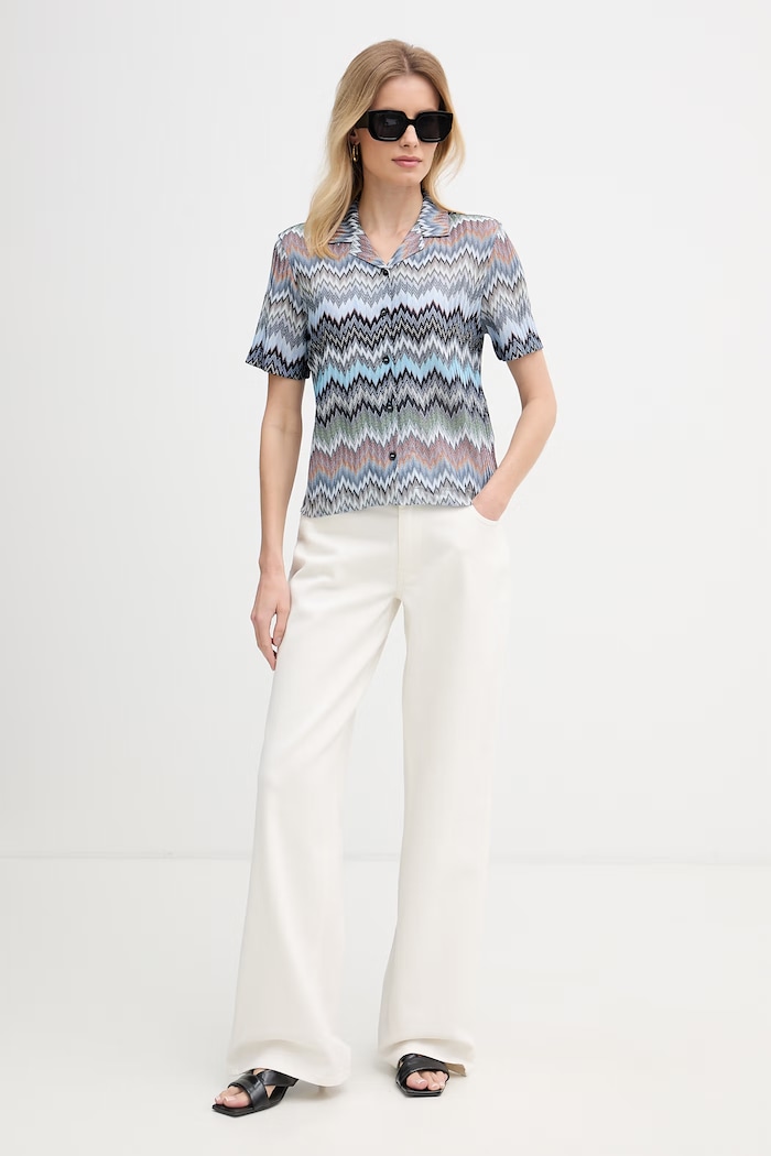 Missoni cămașă pentru femei, din vâscoză DS26SJ03.BR014T albastru SS26