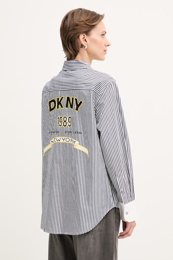DKNY cămașă pentru femei, din bumbac bleumarin P6BM0EKJ