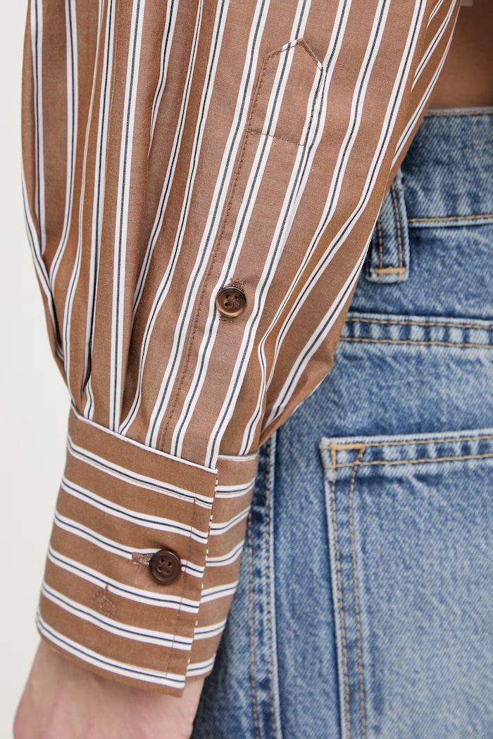 rag & bone camicia da donna in cotone Marin RA4W25HSMCN marrone