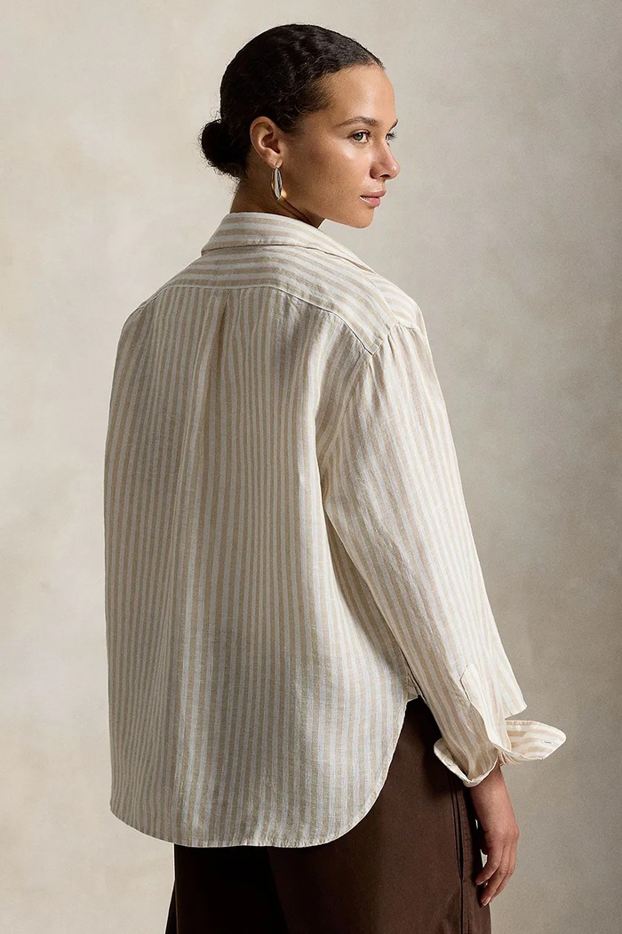 Polo Ralph Lauren πουκάμισο γυναικείο λινό LINEN-LSL-BFS 211935130504 μπεζ SS26