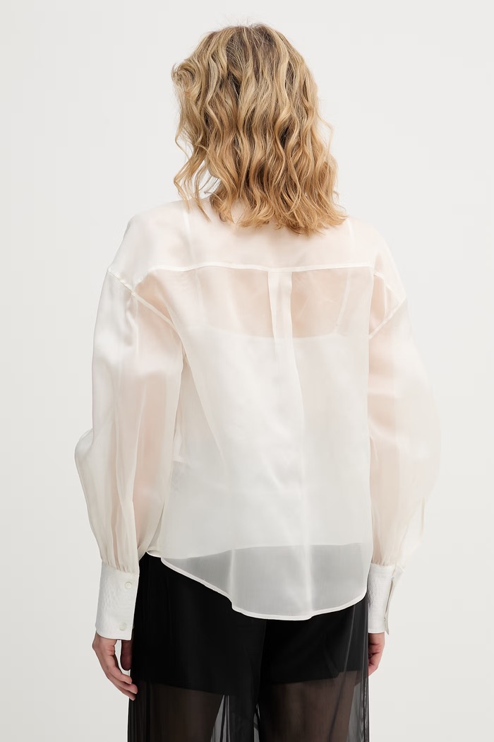 Oblečenie Dámska košeľa s hodvábom Karl Lagerfeld Studio B2W11038 biela