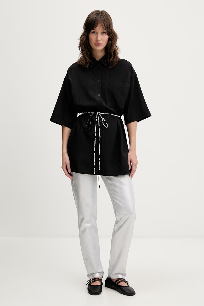 Karl Lagerfeld Jeans cămașă B2W11022 negru SS26