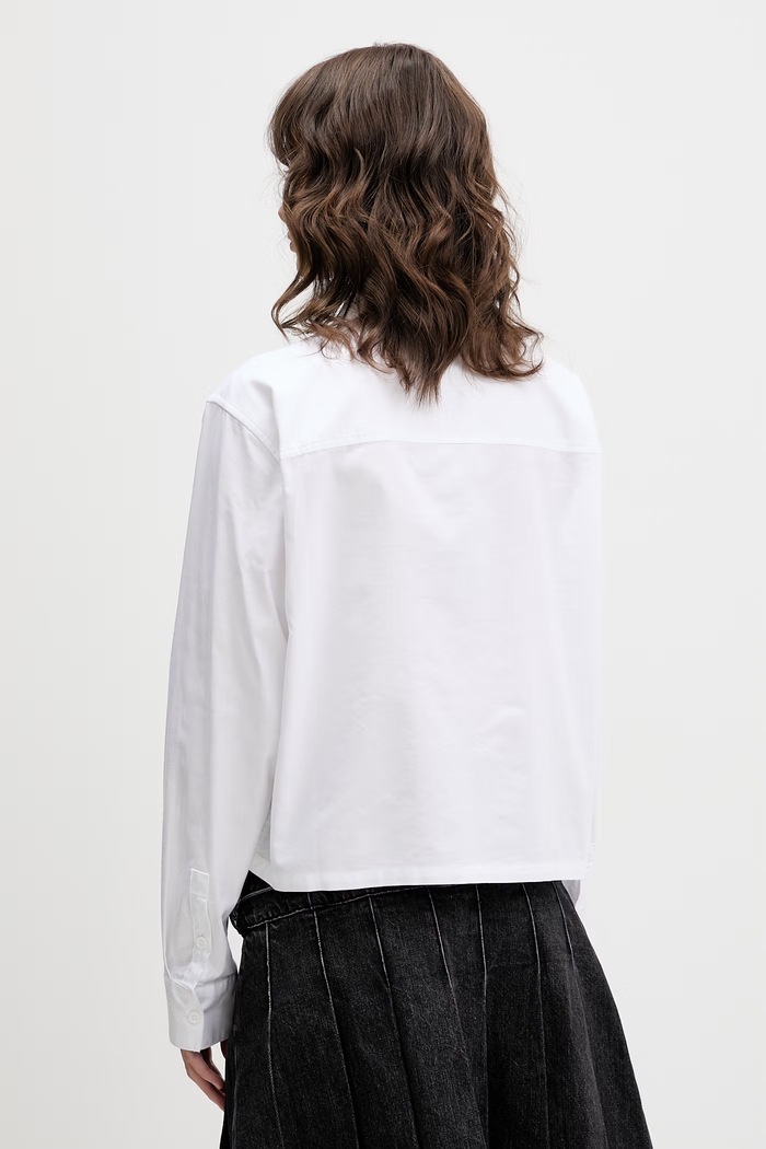 Ρούχα Karl Lagerfeld Jeans πουκάμισο γυναικείο βαμβακερό B2W11043 λευκό