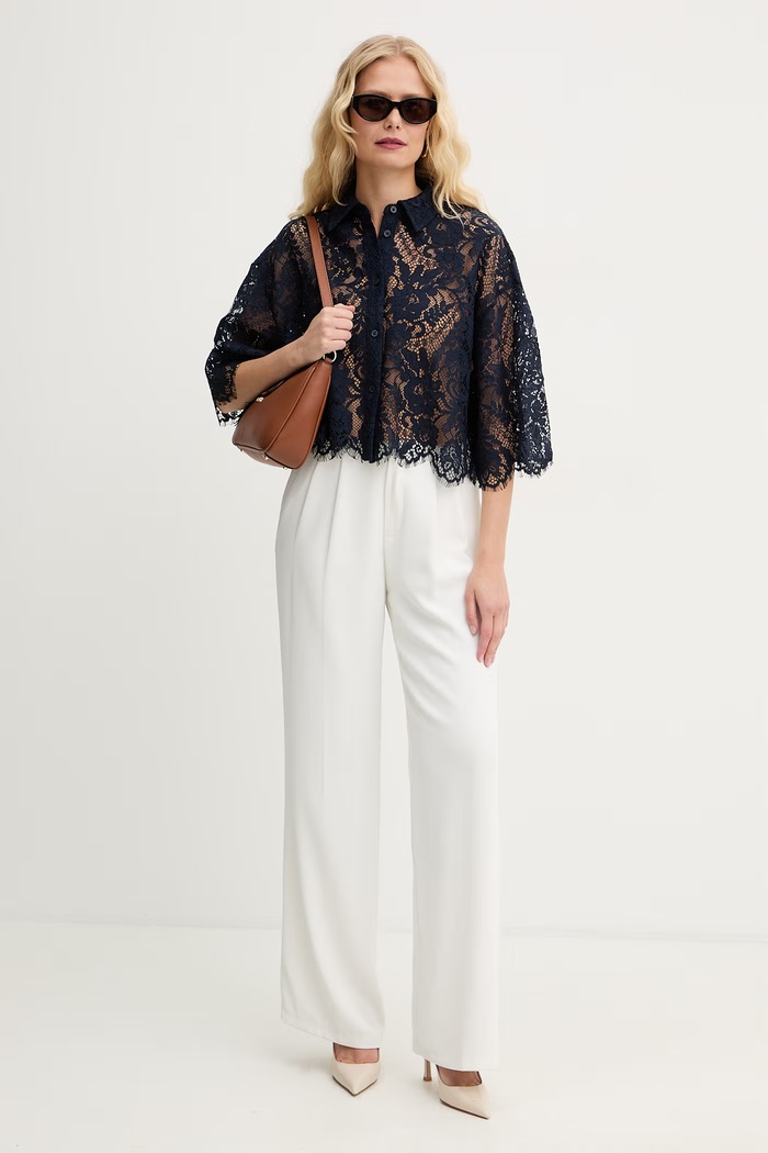 MICHAEL Michael Kors košeľa dámska MS64101KQ9 tmavomodrá SS26