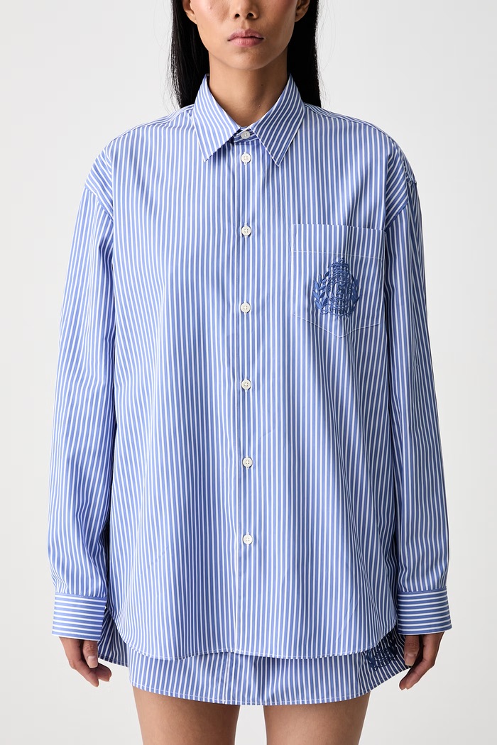 Sporty & Rich H&W Crest koszula bawełniana damska SI006712243ST02 niebieski
