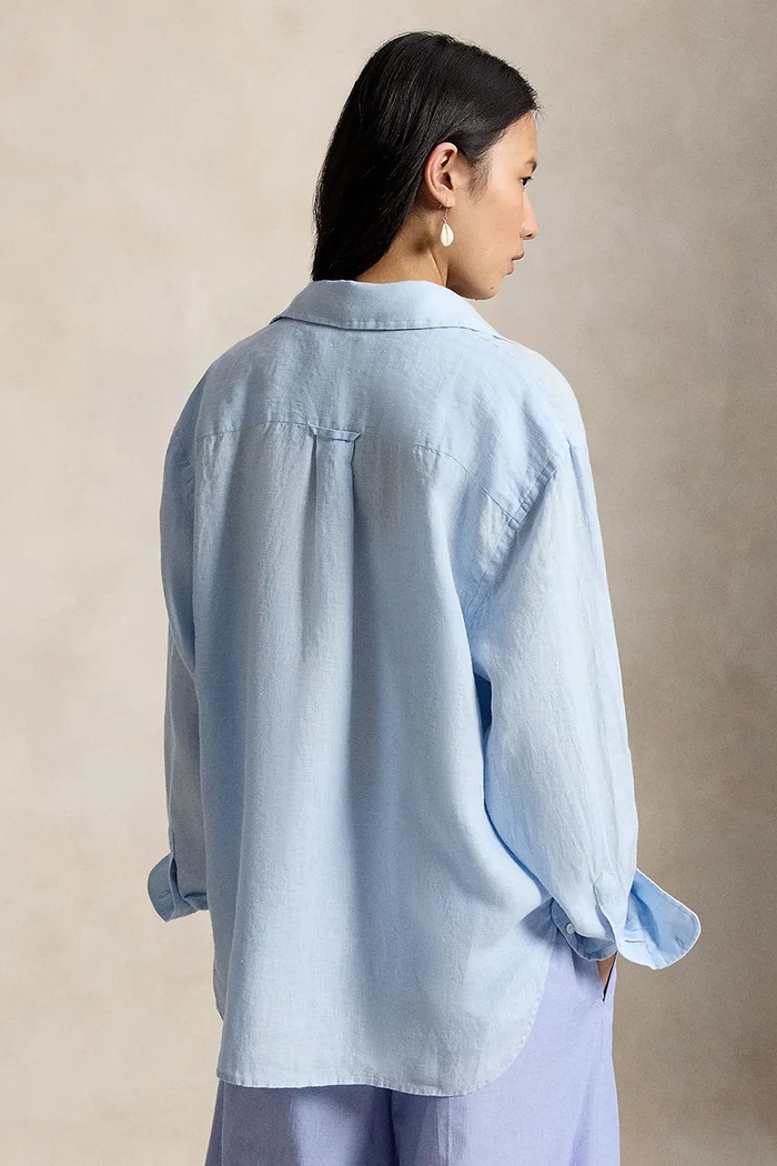 Polo Ralph Lauren košeľa dámska ľanová 211A12786 modrá SS26