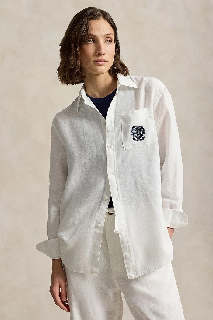 Polo Ralph Lauren koszula damska lniana biały 211B15799