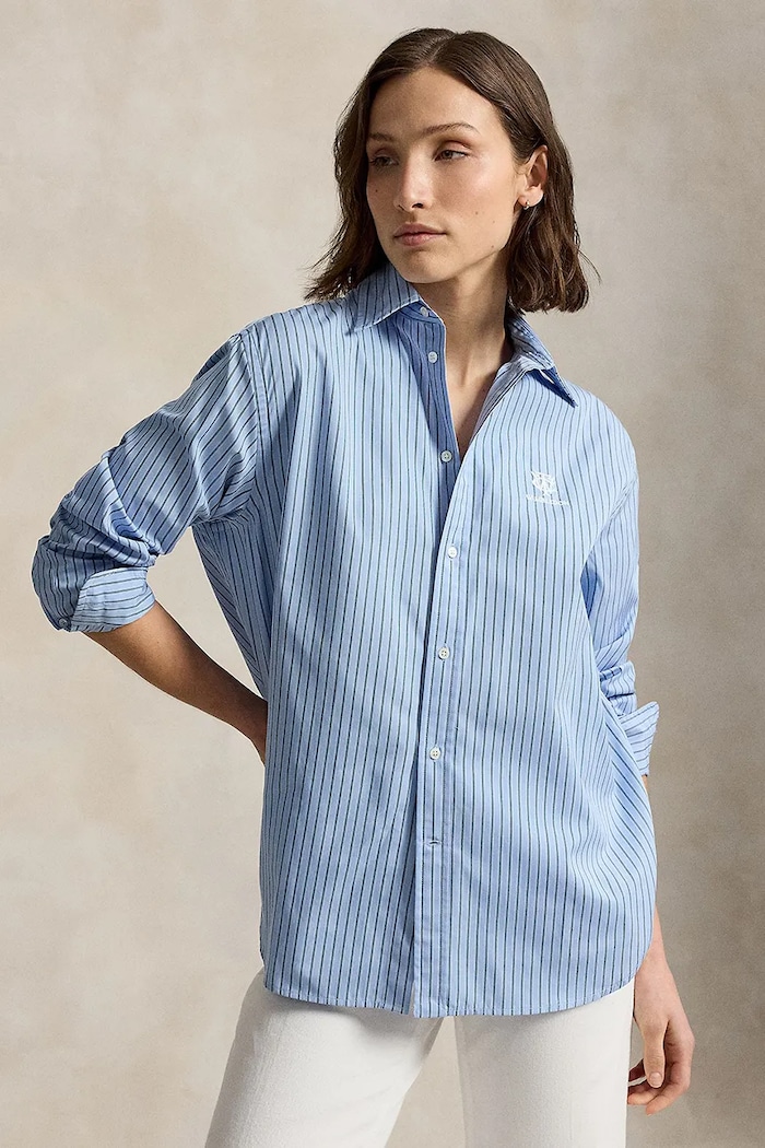 Polo Ralph Lauren koszula damska bawełniana niebieski 211B15804