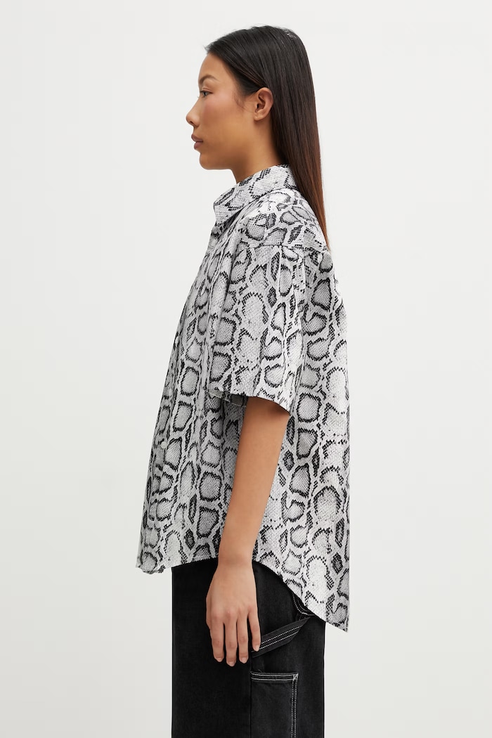 Carhartt WIP W' S/S Snake Camo Shirt cămașă din bumbac de femei I036280.3Q2XX negru SS26