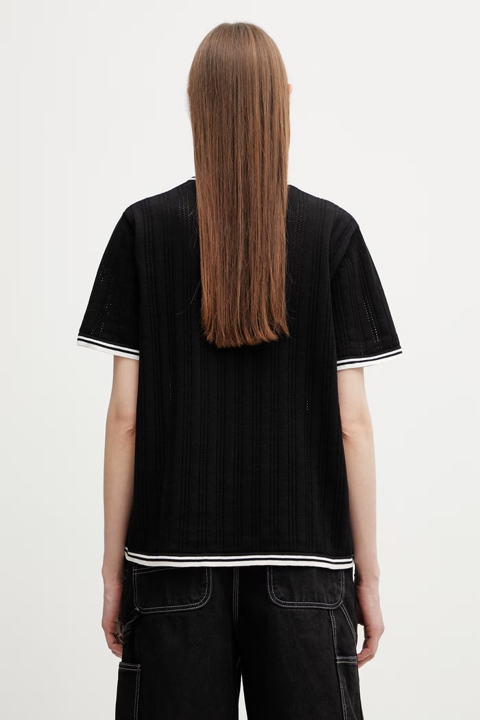 Odzież Carhartt WIP W’ S/S Ramsey Knit Shirt koszula bawełniana męska I036174.89XX czarny
