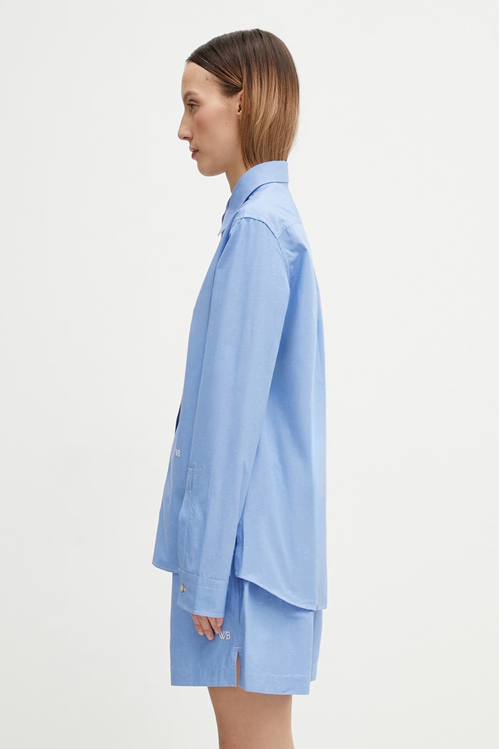 Wales Bonner Zora shirt cotton women's WS26SH04.CO02.400 blue SS26