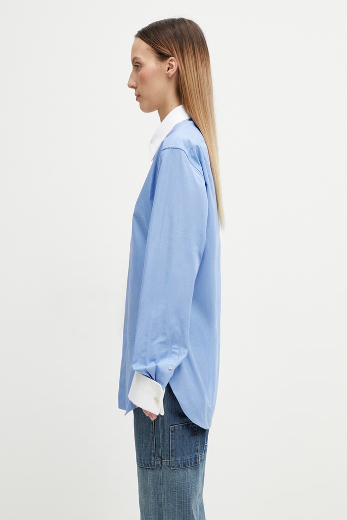 Wales Bonner Portrait shirt cotton women's US26SH07.CO02.400 blue SS26
