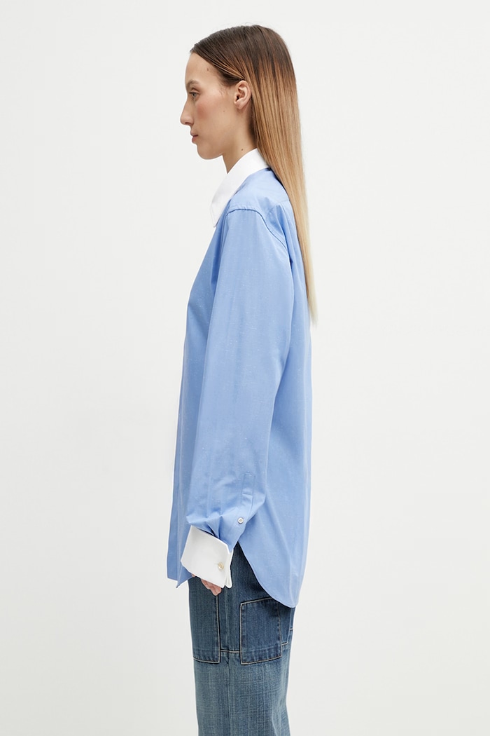 Wales Bonner Portrait shirt cotton women's US26SH07.CO02.400 blue SS26