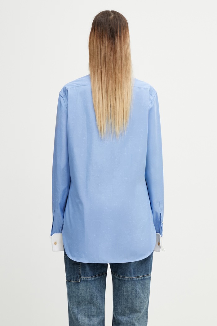 Clothing Wales Bonner Portrait shirt cotton women's US26SH07.CO02.400 blue