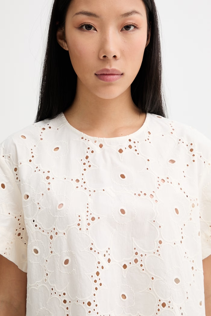 Marimekko bluză pentru femei, din bumbac bej 095644