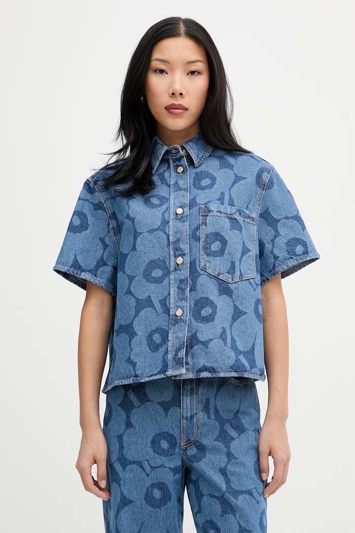 Marimekko πουκάμισο Γυναικείο ντένιμ μπλε 095426