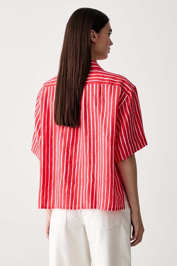Odzież Marimekko koszula damska lniana 95638 czerwony