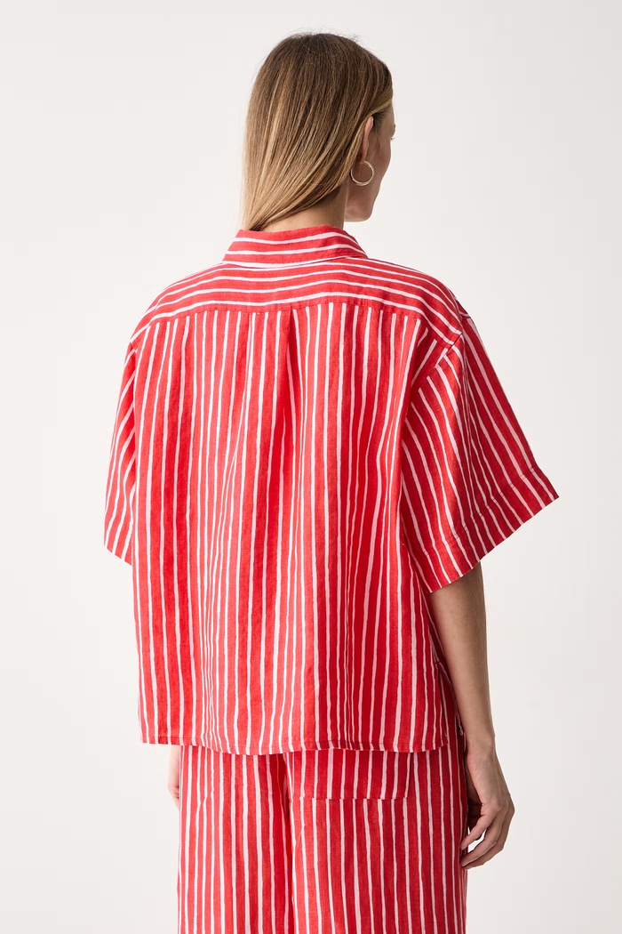 Odzież Marimekko koszula damska lniana 095638 czerwony