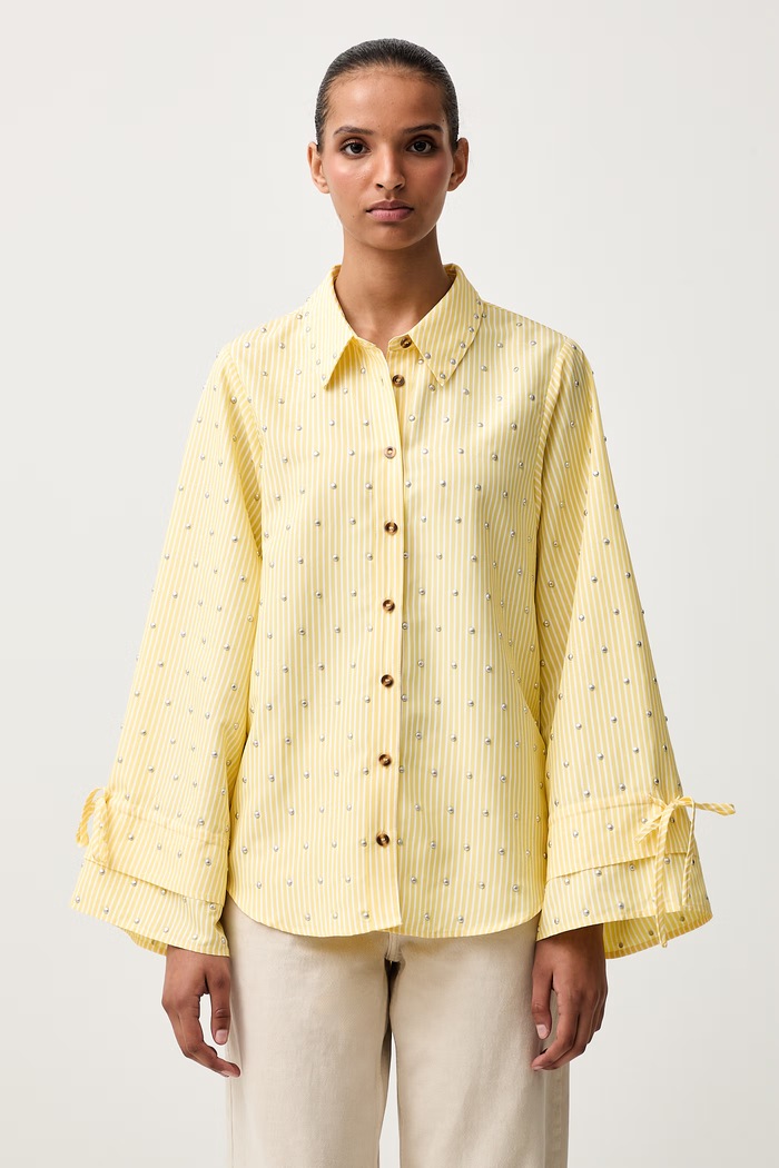 Never Fully Dressed camicia da donna giallo NFDTO3443