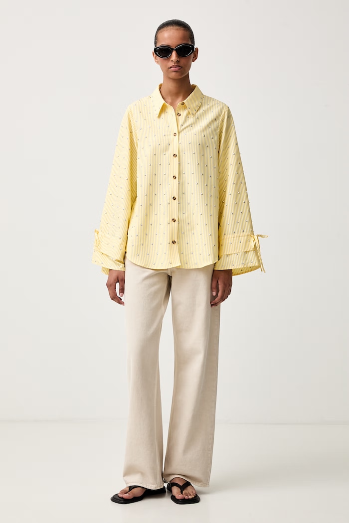 Never Fully Dressed camicia da donna NFDTO3443 giallo SS26