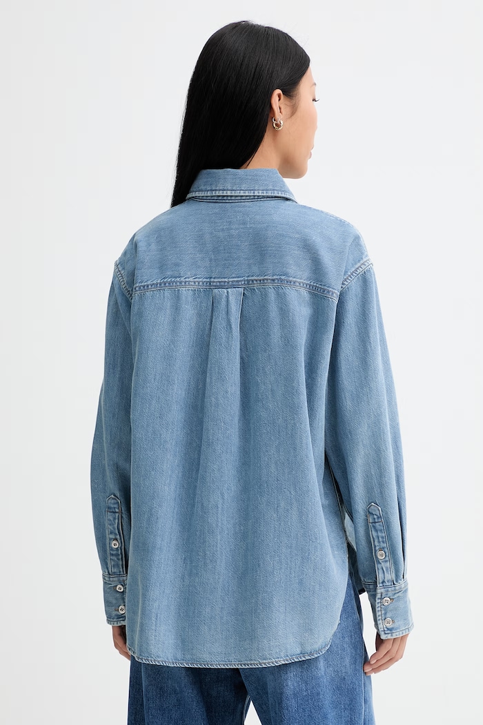 Îmbrăcăminte Rag & Bone cămașă pentru femei, din denim RJ0826SSUEV albastru