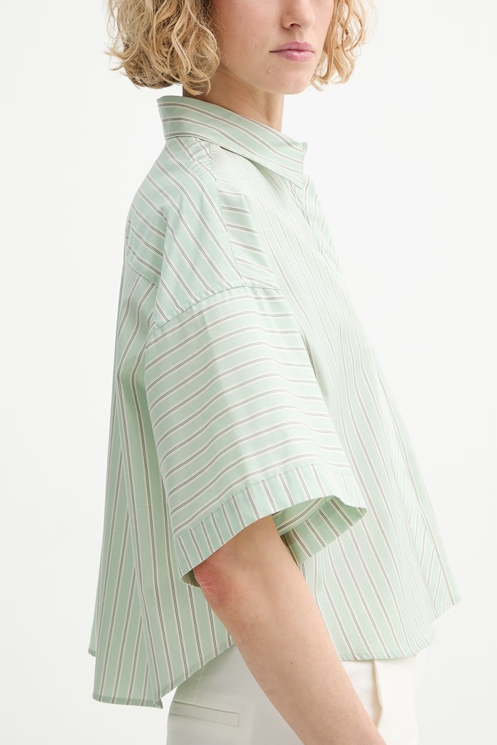 rag & bone košeľa dámska bavlnená Marin RAD026SSMCO zelená