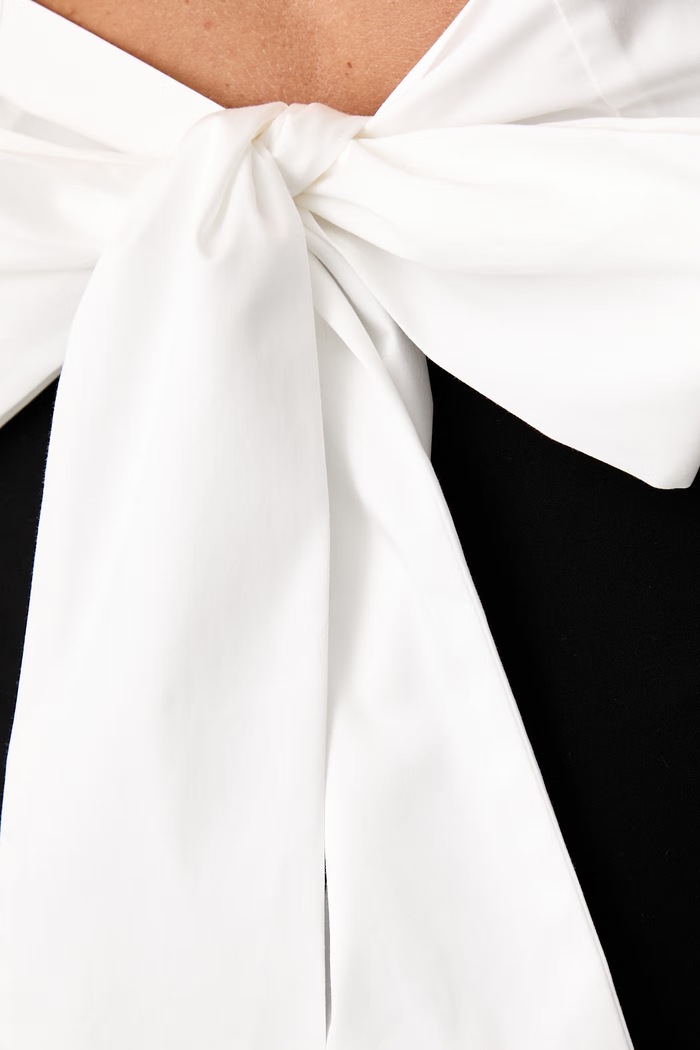 Le Privé bluzka koszulowa damska bawełniana z elastanem BRICE SHIRT BLANC LP00753 biały
