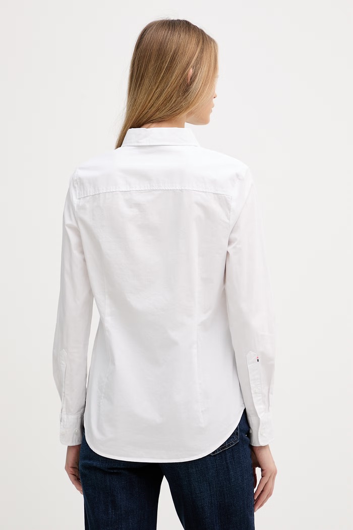 Îmbrăcăminte U.S. Polo Assn. cămașă pentru femei din bumbac Classic Fit Poplin WUP1306 alb