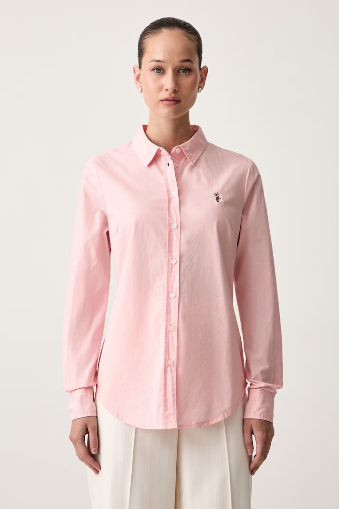 U.S. Polo Assn. koszula damska bawełniana Classic Fit Poplin różowy WUP1306