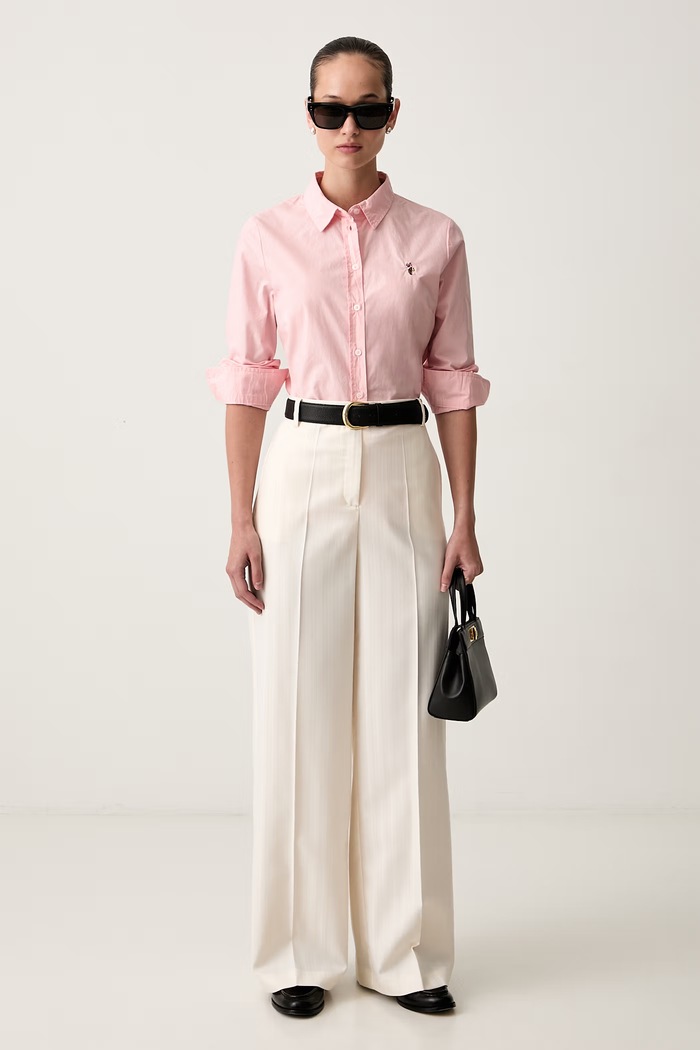 U.S. Polo Assn. koszula damska bawełniana Classic Fit Poplin WUP1306 różowy SS26