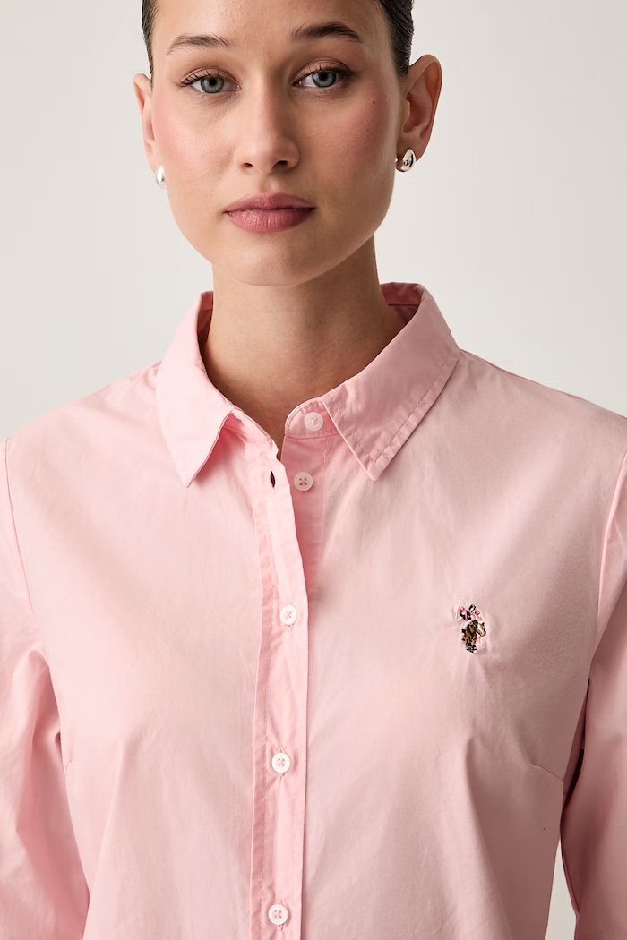 U.S. Polo Assn. koszula damska bawełniana Classic Fit Poplin różowy WUP1306