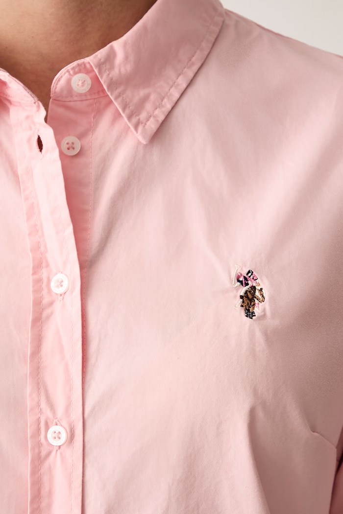 U.S. Polo Assn. koszula damska bawełniana Classic Fit Poplin WUP1306 różowy