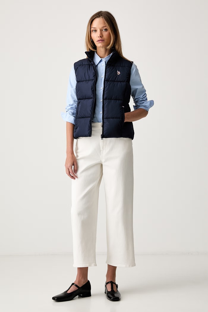 U.S. Polo Assn. koszula damska bawełniana Classic Fit Poplin WUP1306 niebieski SS26