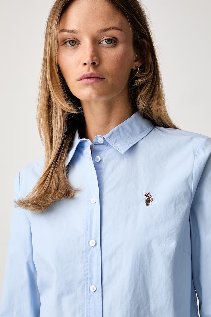 U.S. Polo Assn. koszula damska bawełniana Classic Fit Poplin niebieski WUP1306