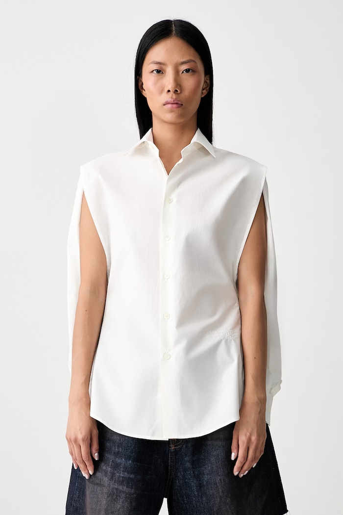 MM6 Maison Margiela koszula damska bawełniana beżowy S62DT0052.M35256