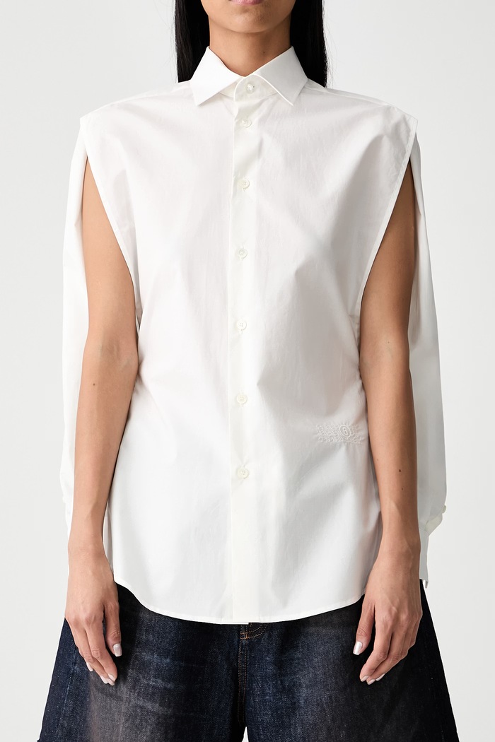 MM6 Maison Margiela koszula damska bawełniana S62DT0052.M35256 beżowy