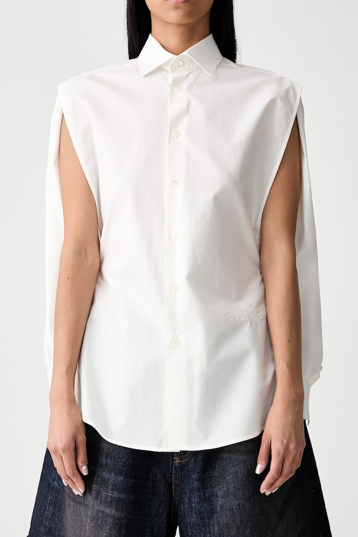 MM6 Maison Margiela koszula damska bawełniana S62DT0052.M35256 beżowy