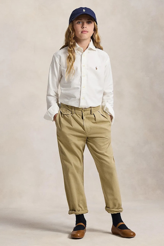 Detská bavlnená košeľa Polo Ralph Lauren biela 313929954004