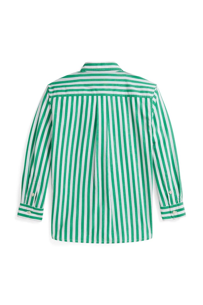 Девочка Детская хлопковая рубашка Polo Ralph Lauren 313A95902002 зелёный