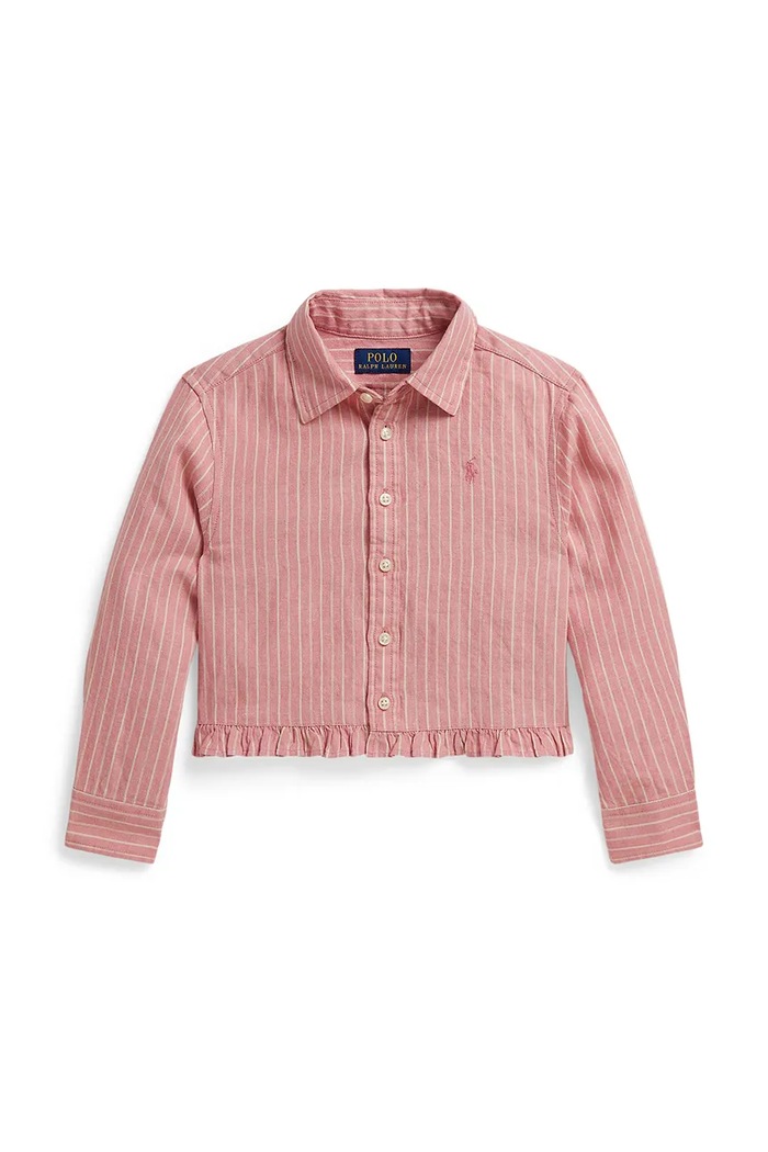 Otroška srajca z dodatkom lana Polo Ralph Lauren Drugo roza 312A11961001