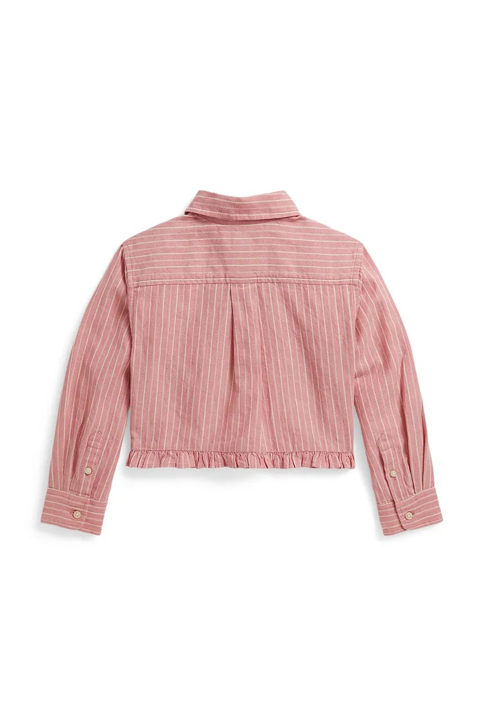 Otroška srajca z dodatkom lana Polo Ralph Lauren 312A11961001 roza SS26