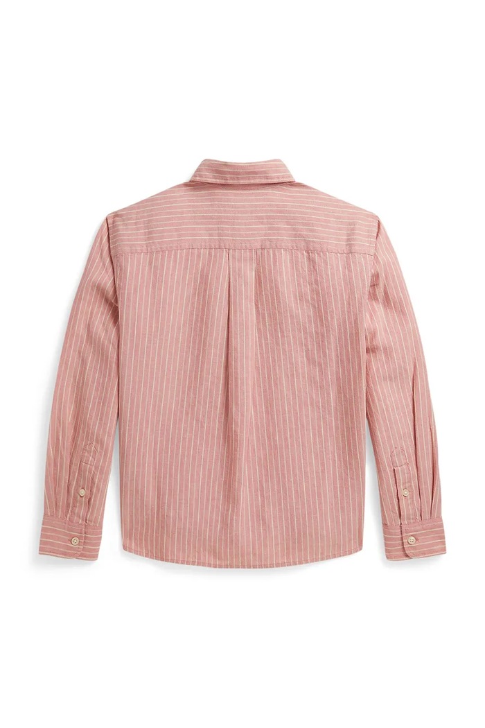 Otroška srajca z dodatkom lana Polo Ralph Lauren 313A11983001 roza SS26