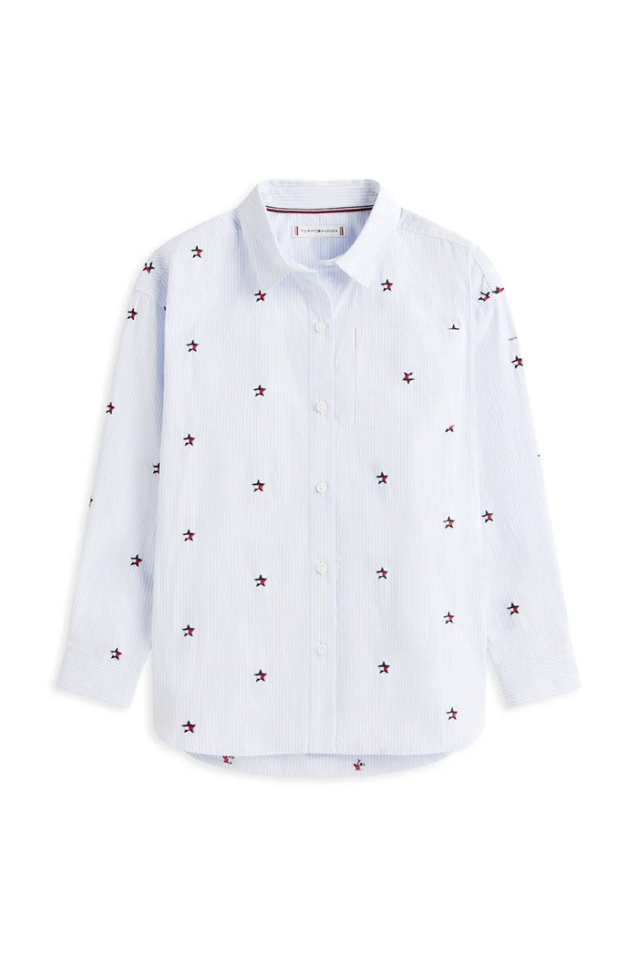 Tommy Hilfiger cămașă pentru copii, din bumbac KG0KG09306.128.176.PPY2 albastru SS26