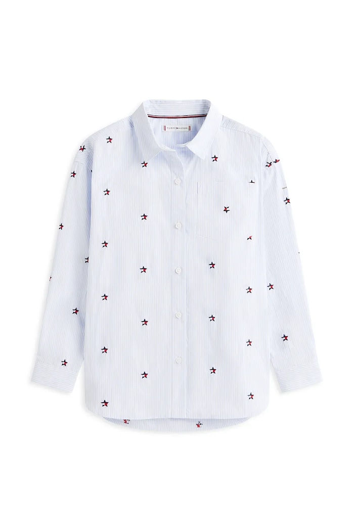 Tommy Hilfiger cămașă pentru copii, din bumbac KG0KG09306.128.176.PPY2 albastru SS26
