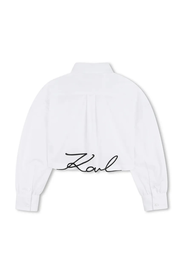 Dievča Detská bavlnená košeľa Karl Lagerfeld Z31117.126.150 biela
