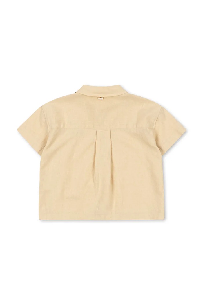 Chlapec Detská ľanová košeľa Konges Sløjd FRANZEN SS LINEN SHIRT KS104829.PPY2 béžová