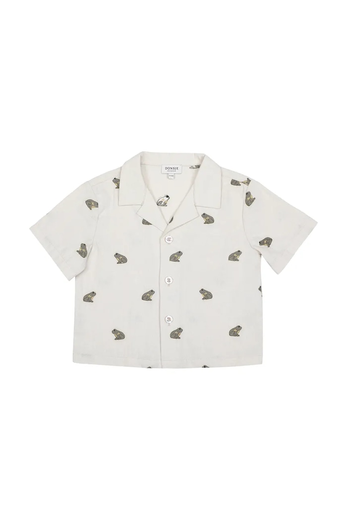 Donsje koszula z dodatkiem lnu dziecięca Deccie Shirt Frogs 4116801 biały SS26