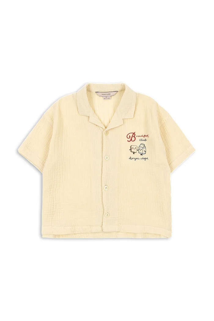 Konges Sløjd koszula dziecięca bawełniana COCO SHIRT GOTS KS105325.PPY2 beżowy SS26
