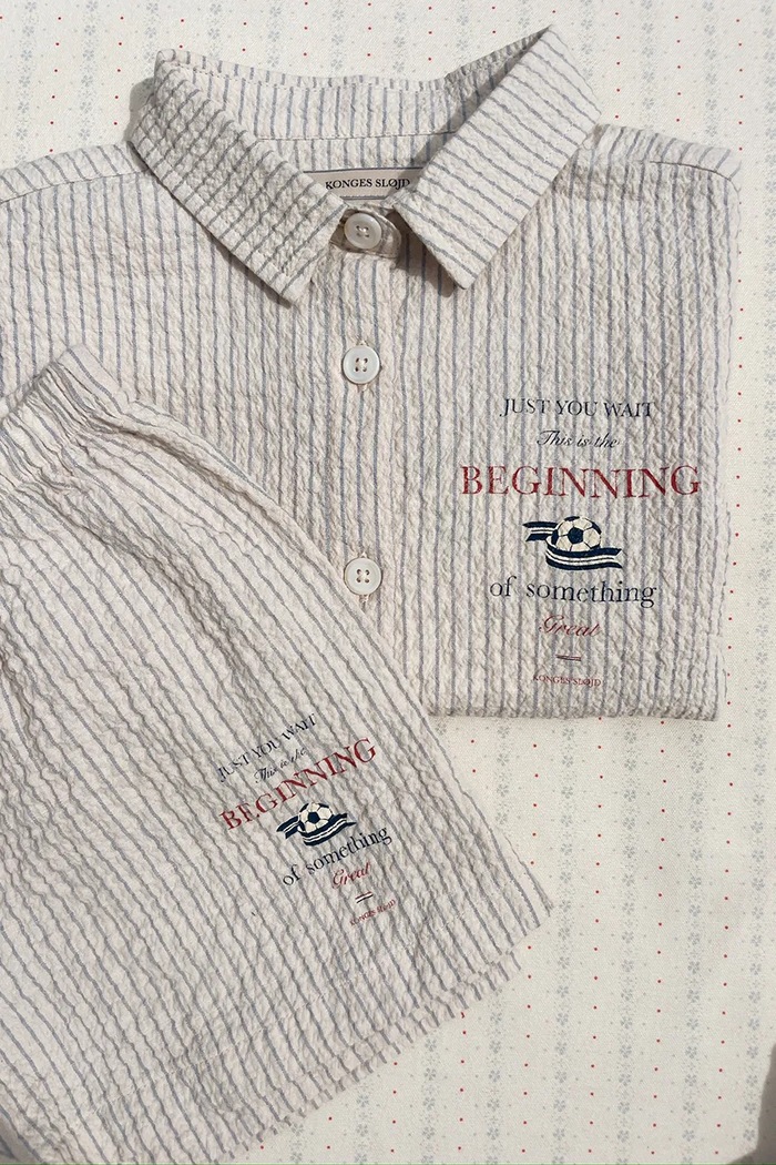 Konges Sløjd detská košeľa bavlnená s elastanom ELLIOT SS SHIRT GOTS béžová KS105351.PPY2