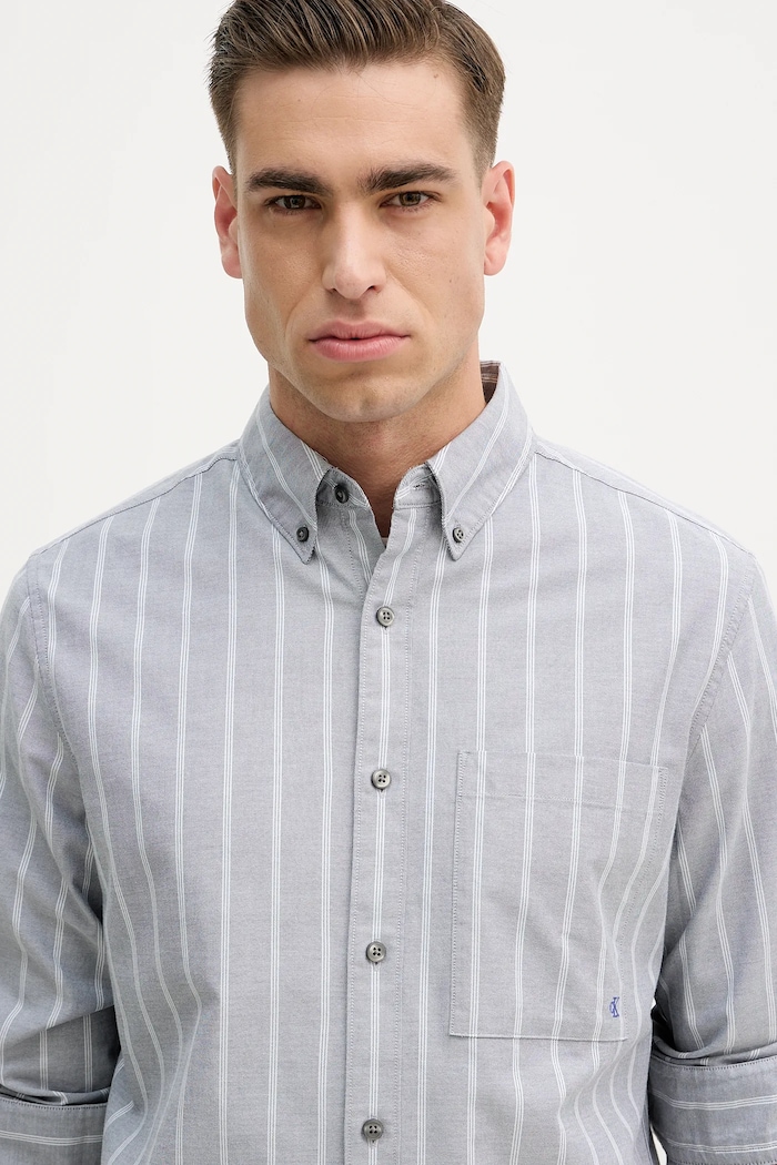 Košile Calvin Klein Jeans šedá LV04RE113G